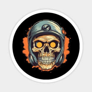 Biker Helmet Pilot Skull Rebel Magnet